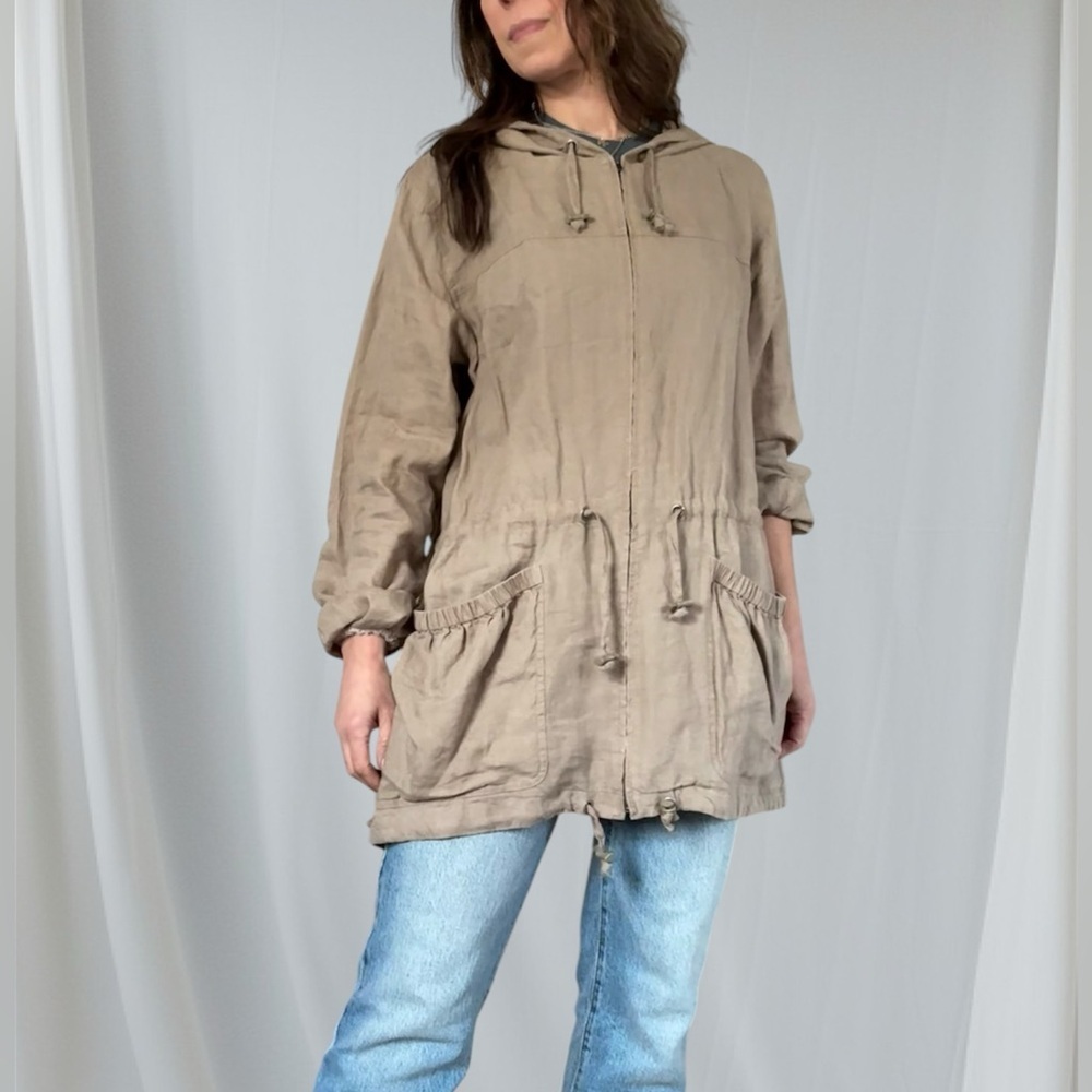 Eileen Fisher Hooded Irish Linen Jacket